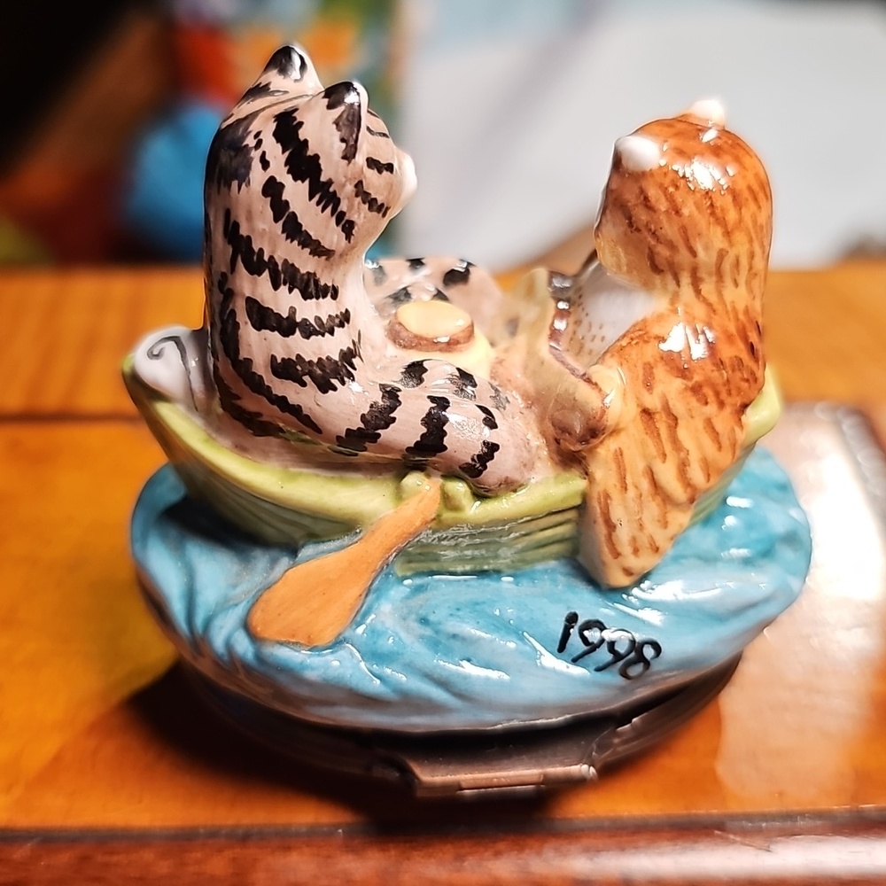 Halcyon Days Owl And The Cat Box - Picture 2 of 5